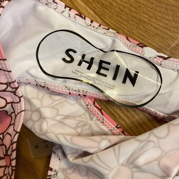 SHEIN Floral Print Ring Linked Halter Bikini Swimsuit (Size Medium) NWT - Picture 5 of 7
